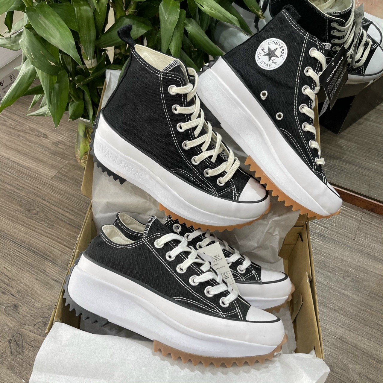 Giày Converse Run Star Hike Hi Low Black White Cổ Thấp ( Full box )