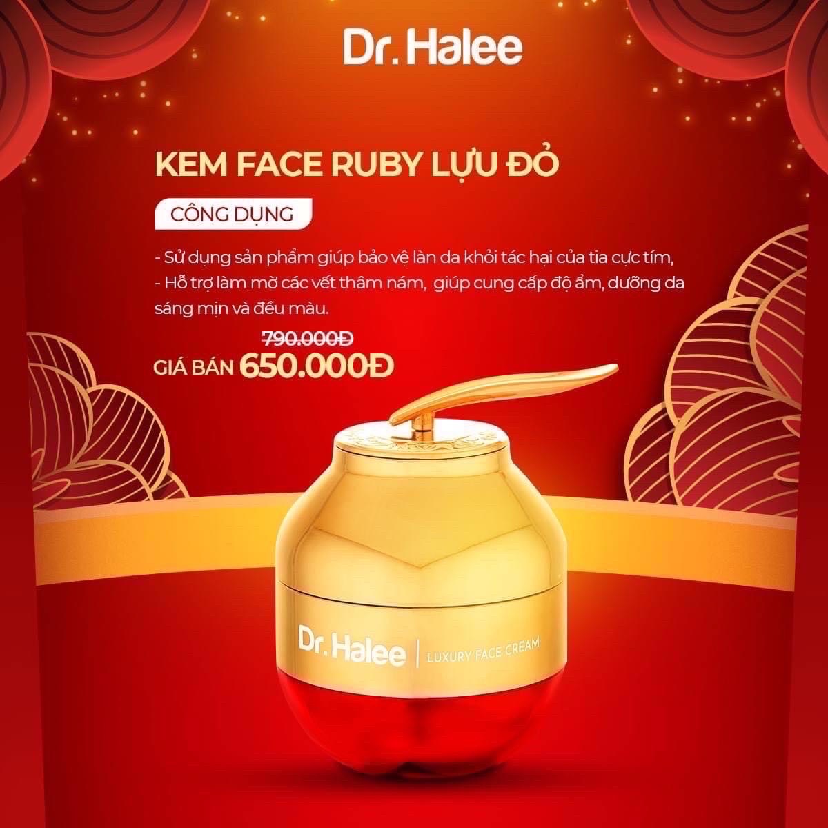 Kem dưỡng trắng hồng da căng bóng Ruby Lựu Đỏ Drhalee