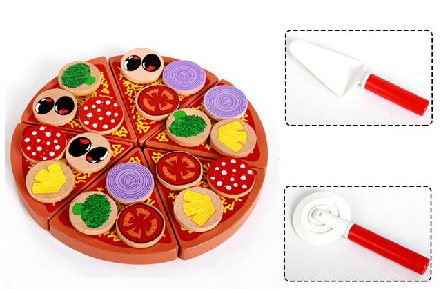 Đồ chơi gỗ học làm bánh pizza