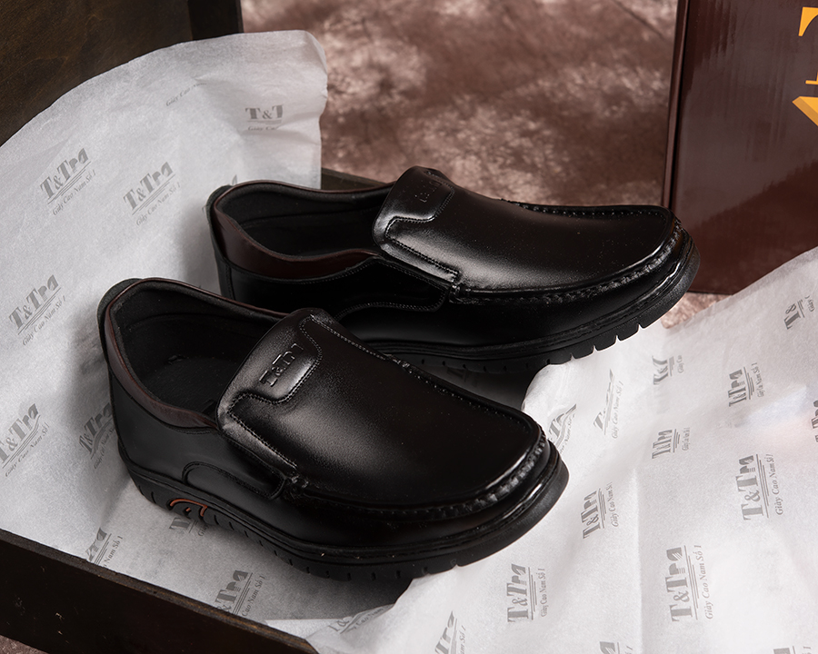 [ 5CM ] Giày Tăng Chiều Cao Nam T&TRA S1071 Đen