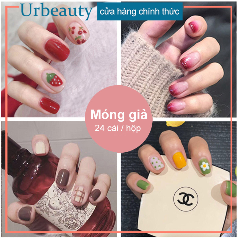 【Urbeauty】Hộp 24 Móng tay giả (Chứa keo),Năm phong cách chọn móng tay giả, nail giả , móng giả A8 ( Sản phẩm đã có sẳn keo ) giá rẻ