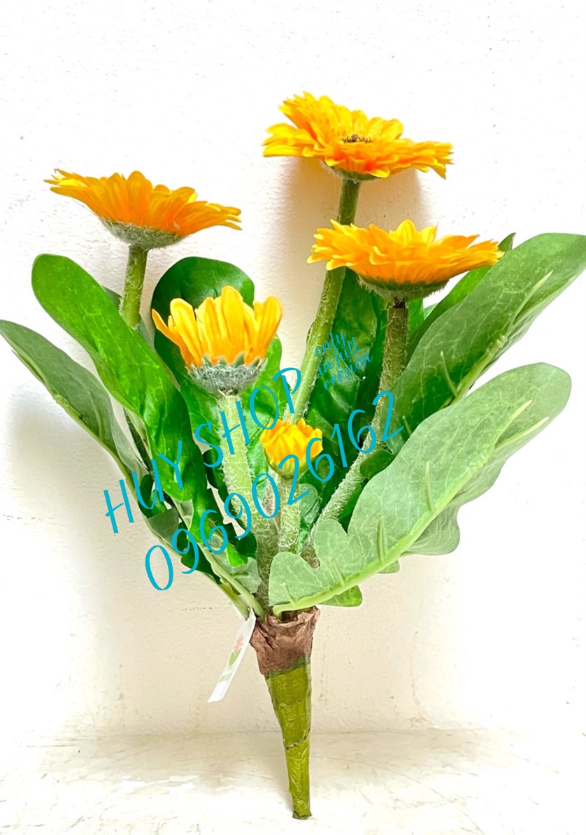 Bụi hoa cúc đồng tiền vải cao cấp 25cm