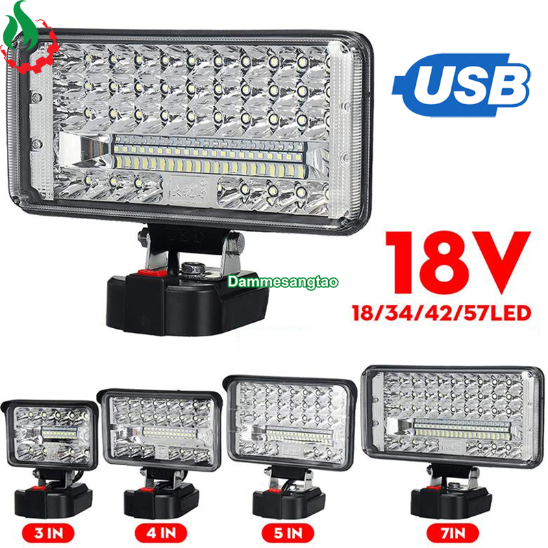 Đèn led siêu sáng chân pin makita có USB (Không pin)
