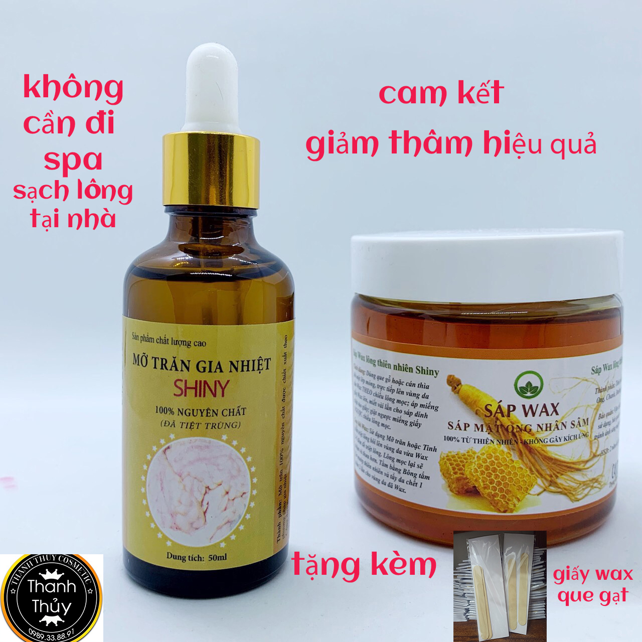 COMBO Sáp Wax Lông Lạnh(Nhân Sâm Shiny Handmade)