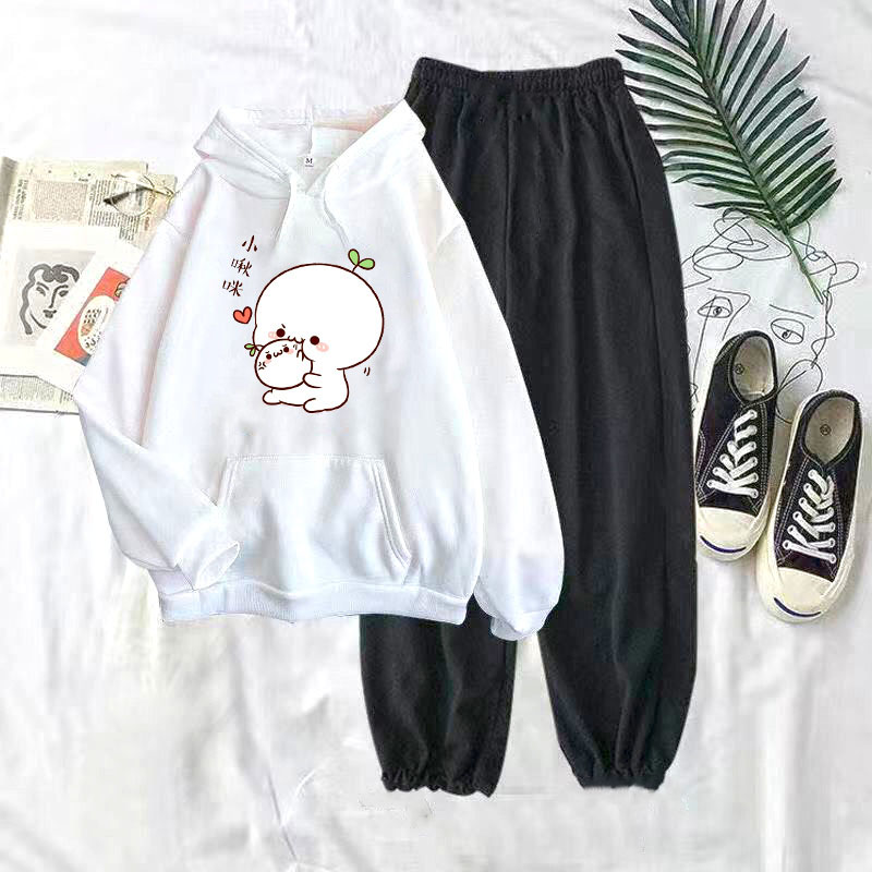 Sét bộ áo Hoodie hạt mầm trái tim kèm quần Bom, Áo hoodie From rộng, tay phồng, Chất nỉ mềm, không xù, ấm áp,Sét bộ mặc cho nam và nữ - MIMOSA