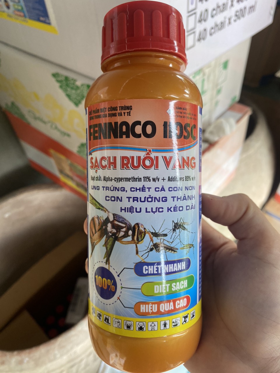SẠCH RUỒI VÀNG chai 450ML làm ung trứng, chết cả con non, con trưởng thành, hiệu lực kéo dài trên mọi cây trồng.