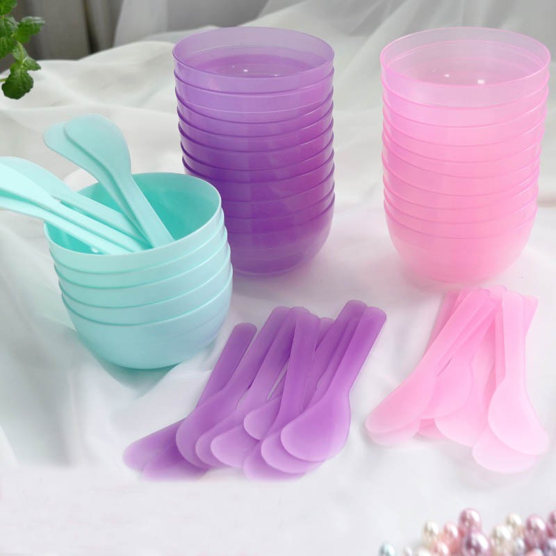 Bát, thìa trộn mặt nạ, chổi quét mặt nạ