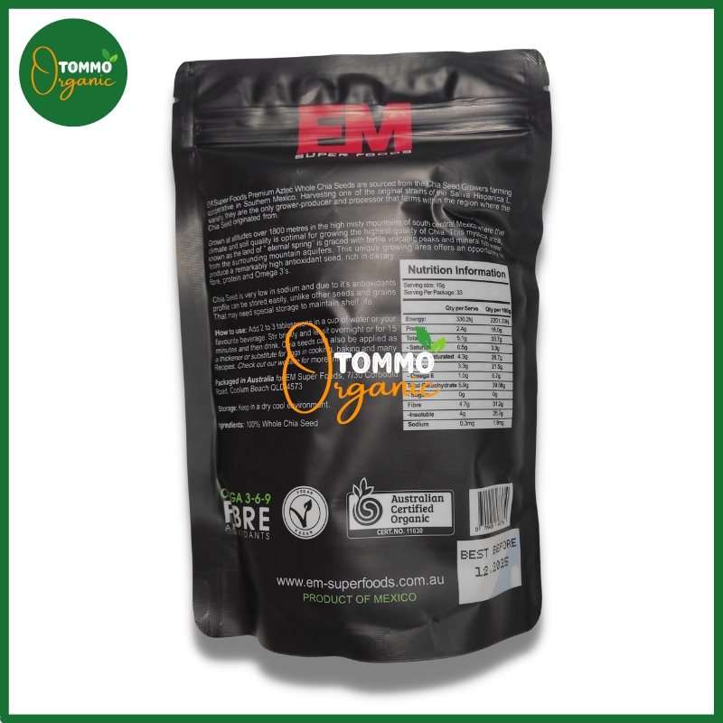 Hạt Chia Hữu Cơ Úc Black Bag Chia Túi 500g