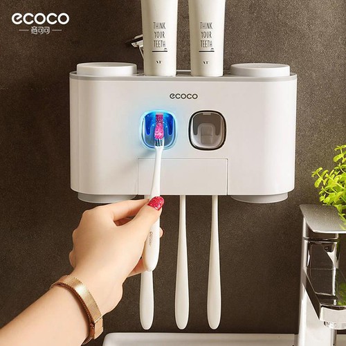 Bộ nhả kem đánh răng tự động cao cấp ECOCO 4 cốc