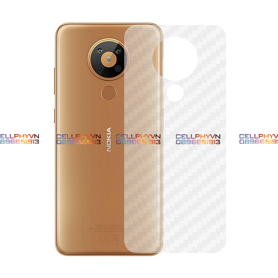 Miếng Dán Mặt Lưng Họa Tiết Vân Cacbon Dành Cho Nokia 5.3