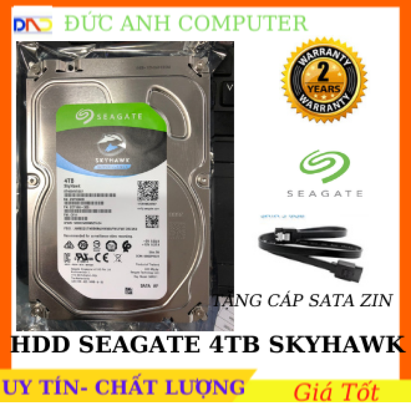 Ổ Cứng HDD SEAGATE 4TB Skyhawk- Hàng Nhập Khẩu , Mới 100%, Bảo Hành 2 Năm , 1 Đổi 1, Hình Thật, Clip Thật