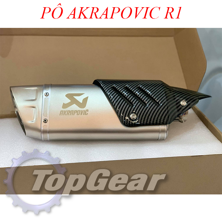 Pô Akrapovic R1 họng 51mm (đen, bạc)