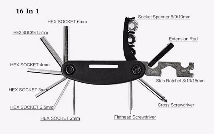 Bộ dụng cụ sửa xe đạp đa năng 15 in 1