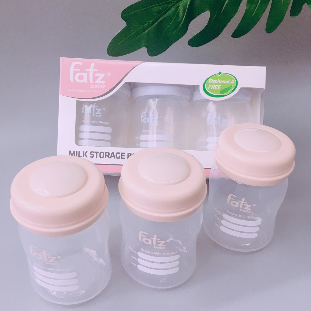[CHÍNH HÃNG] Bộ 3 bình trữ sữa mẹ 150ml Fatz Baby