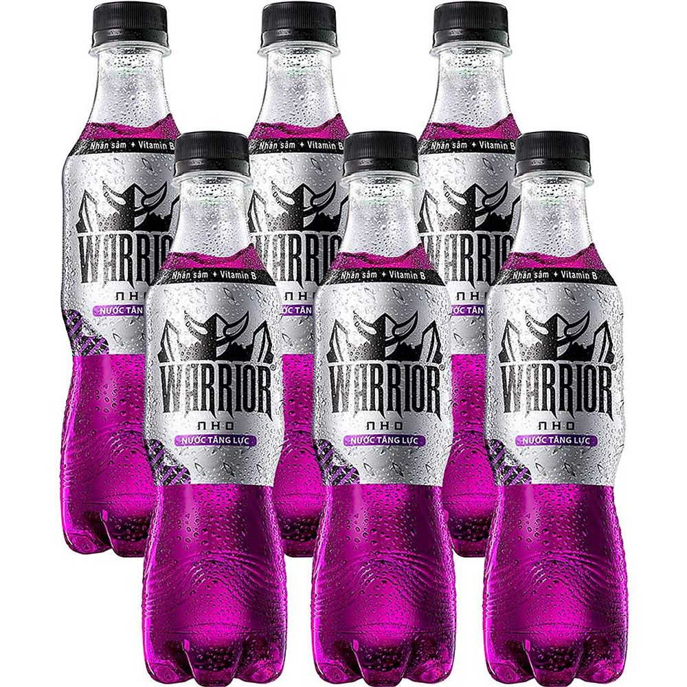 Lốc 06 Chai x 330ml Nước tăng lực Warrior hồng sâm hương Nho MỹBÁCH HÓA UY TÍN