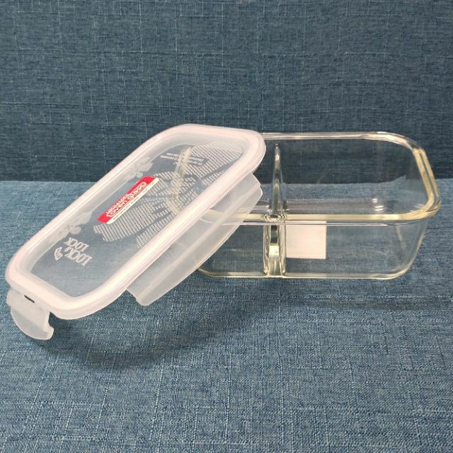 [HCM]Bộ 2 hộp thủy tinh Lock&Lock (1 hộp 2 ngăn 1.05L và 1 hộp 740ml) kèm túi