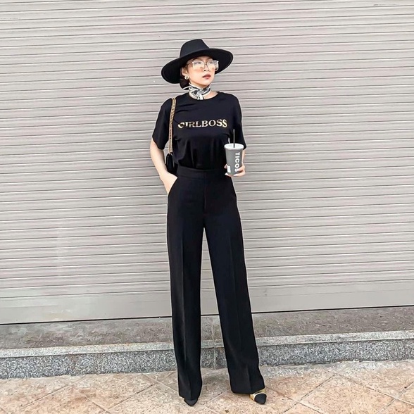 COCO SIN - Quần Nữ Ống Rộng Suôn Dài Lưng Cao Công Sở