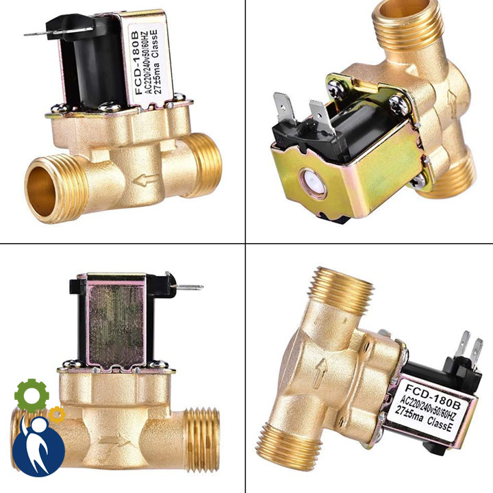Van Điện Từ 12V Phi 27 Thường Đóng Thân Đồng
