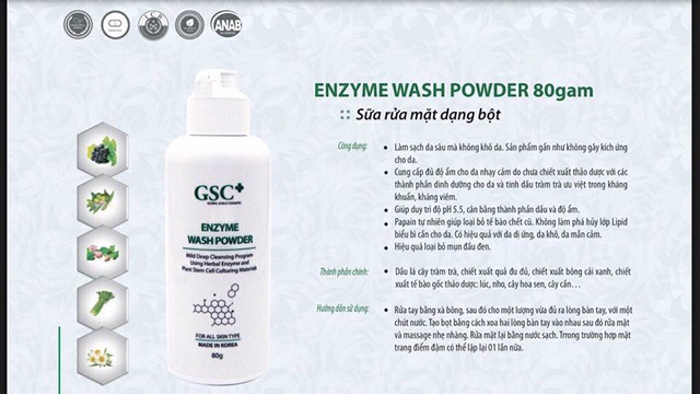 Sữa rửa mặt dạng bột GSC