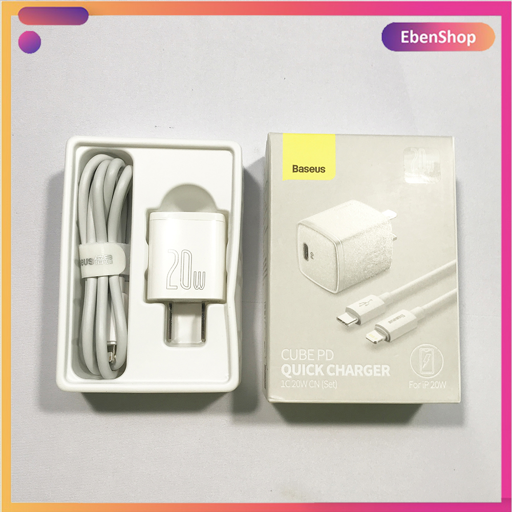Bộ sạc nhanh cổng C Baseus 20W cho iphone