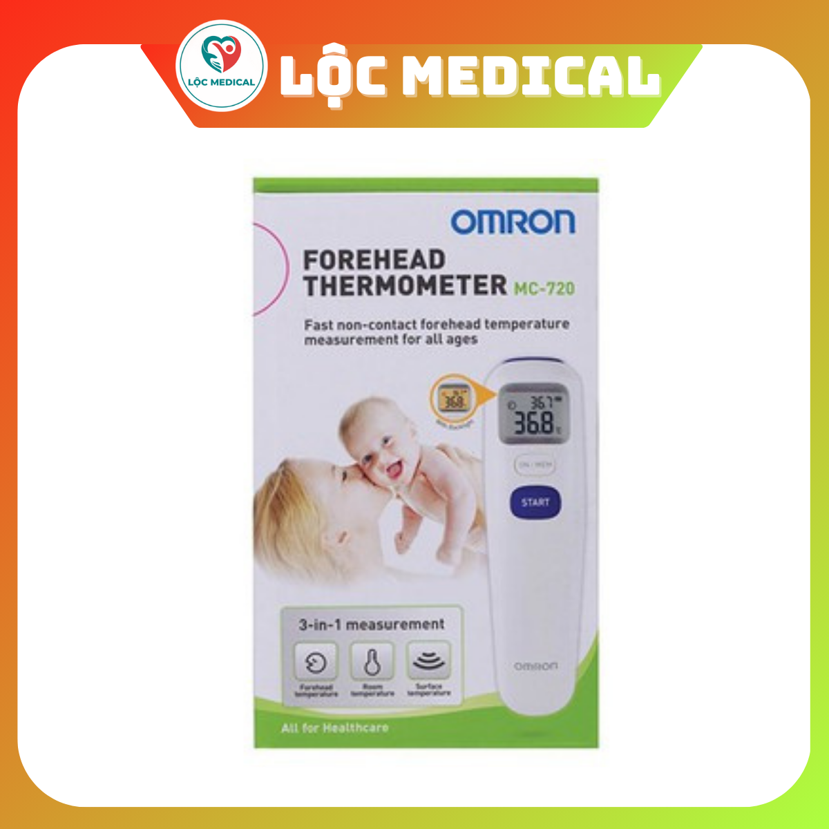 Nhiệt kế đo trán Omron MC-720 (Trắng)
