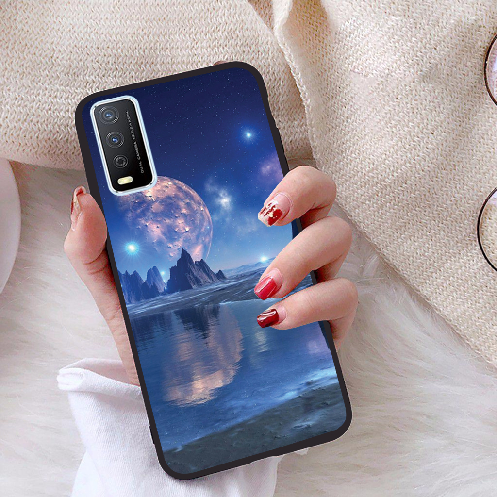 Ốp lưng iCase dành cho Vivo Y12S viền dẻo TPU BST Vầng Trăng Lung Linh