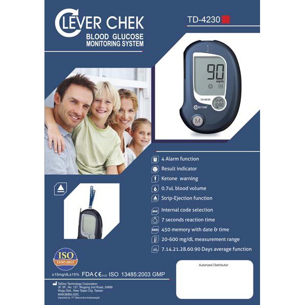 MÁY ĐO ĐƯỜNG HUYẾT CLEVER CHECK TD 4230