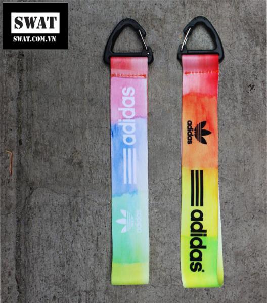 Móc khóa xe máy dây satin SWAT đầu nhựa
