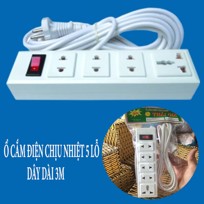Ổ cắm điện mua ổ cắm điện dây dài 3m có công tắc 4 lỗ. Ổ cắm điện loại tốt, có nhíp đàn hồi/ổ điện 220v - 220W