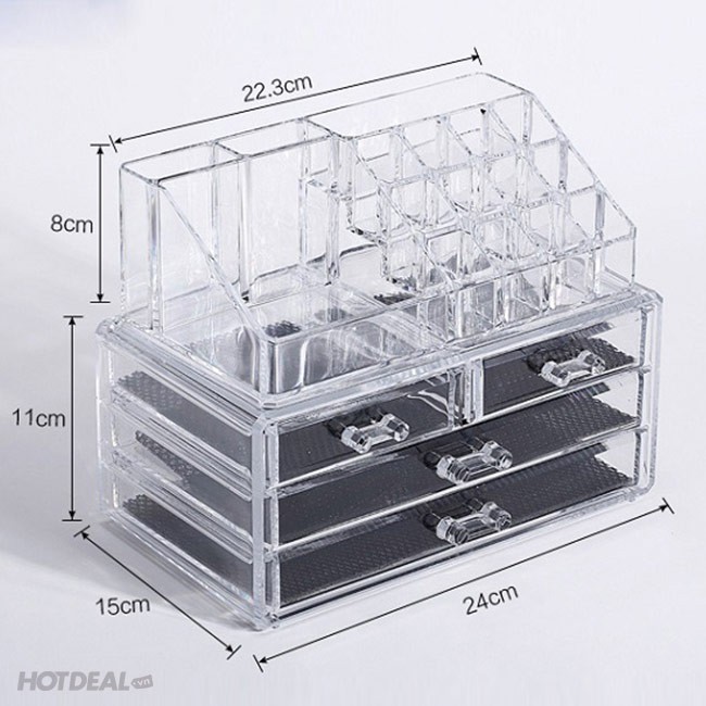 Kệ Mica Đựng Mỹ Phẩm Trang Sức 4 Tầng