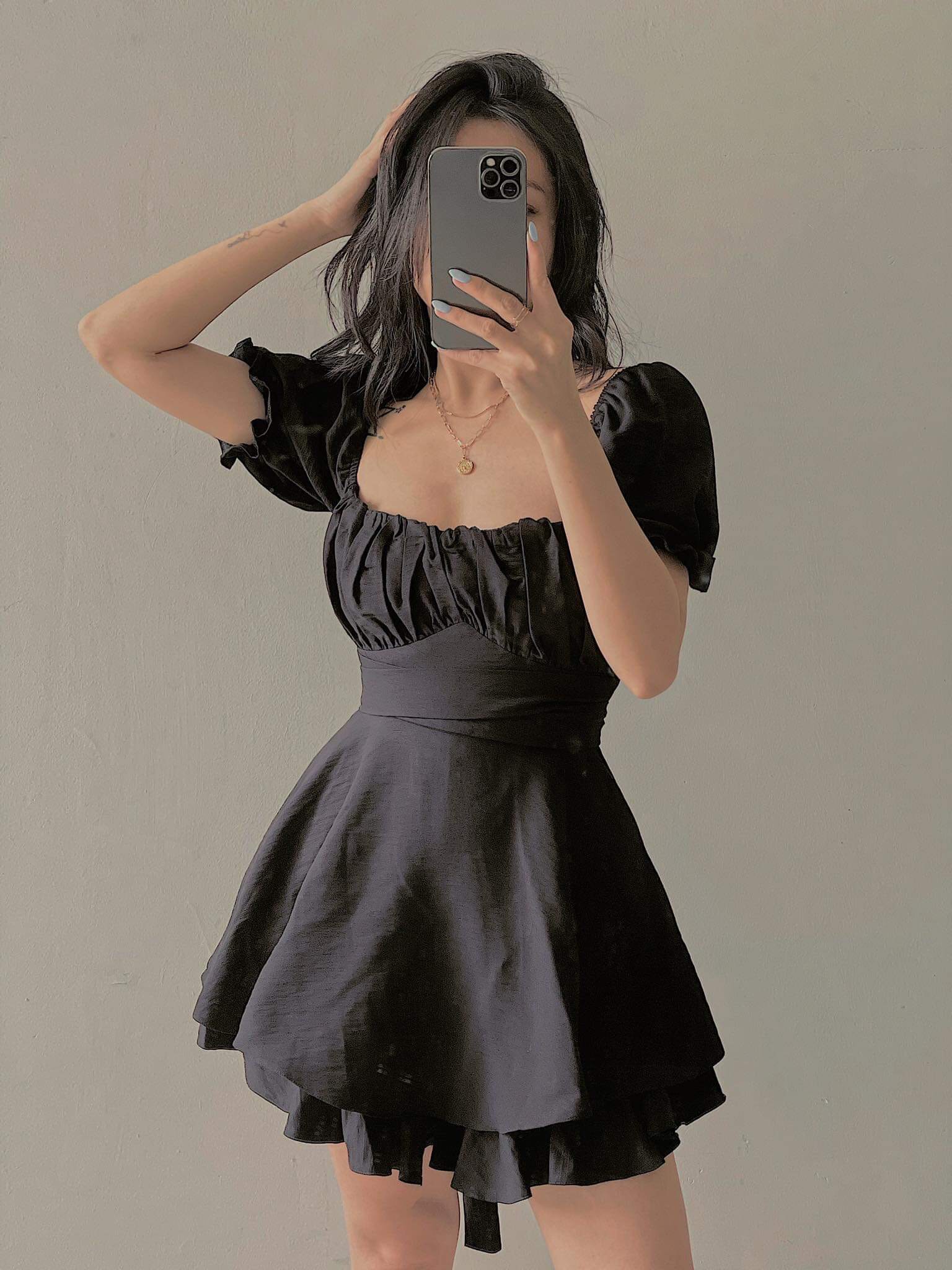 Jumpsuit hai tầng nhúng ngực