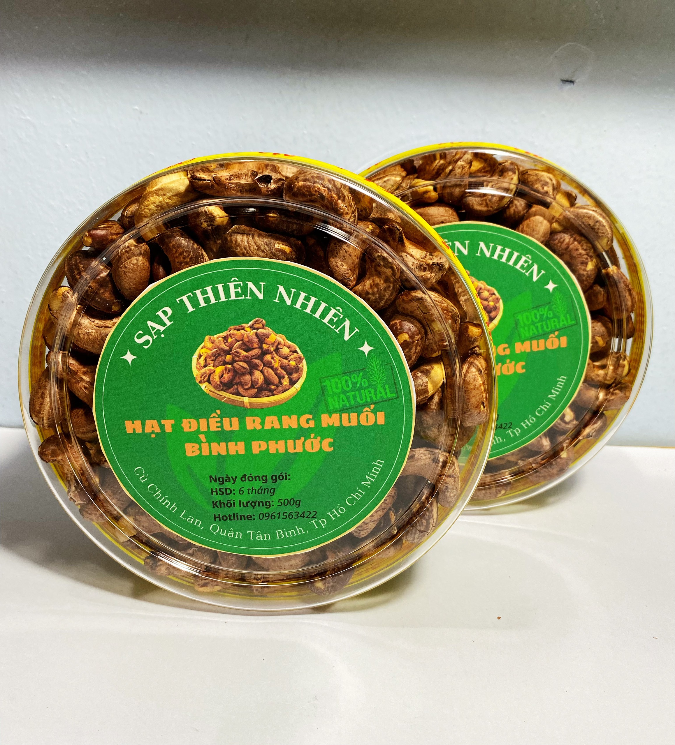 500GRAM HẠT ĐIỀU RANG MUỐI NGUYÊN LỤA (HẠT VỪA)