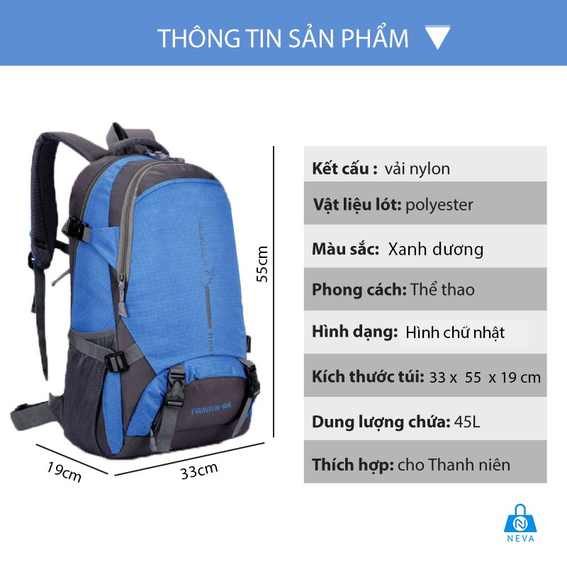 (HÀNG MỚI) BALO DU LỊCH CHỐNG NƯỚC CAO CẤP 45L T9104