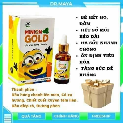 [Chính hãng] Dầu húng chanh lên men MINION GOLD 30mL
