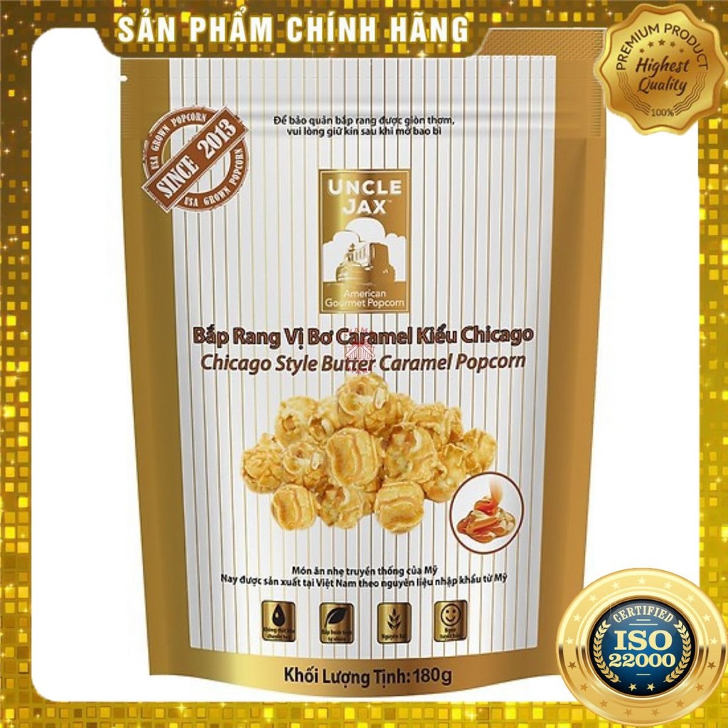 ( Gói Lớn ) Bắp Rang Bơ Uncle Jax Vị Caramel 180g
