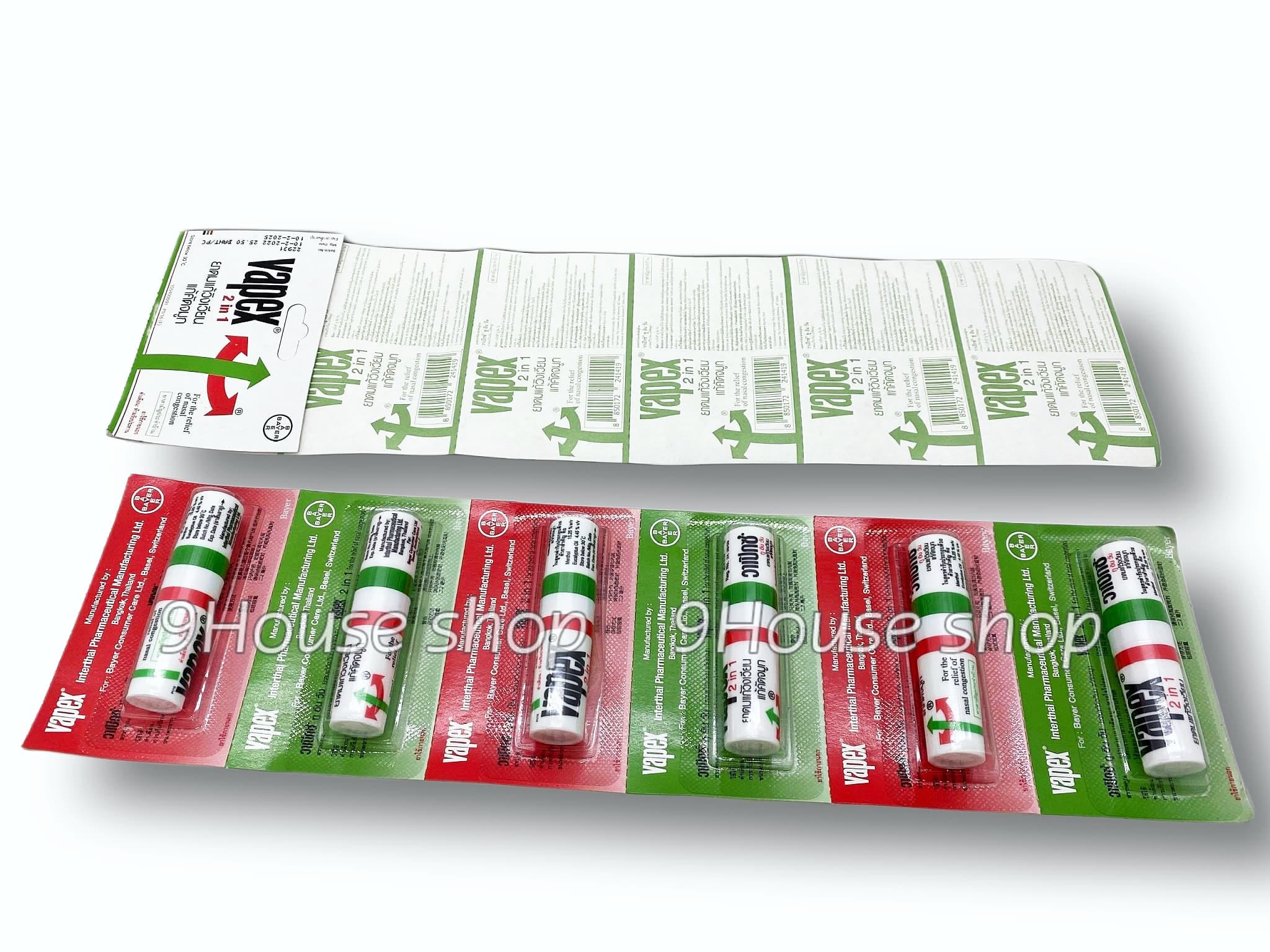 (Date 2/2025) 01 Ống Hít 2 Đầu VAPEX Thailand