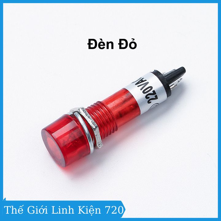 Đèn báo nguồn xd10-3 điện áp 220vac 10mm màu đỏ / xanh lá / vàng