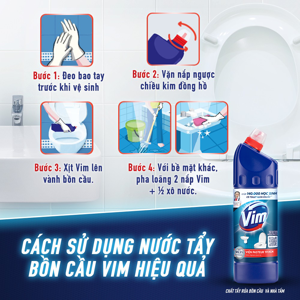 [Hàng tặng không bán - HC Gift] - Chất Tẩy Bồn Cầu Vim diệt khuẩn 450ml/chai