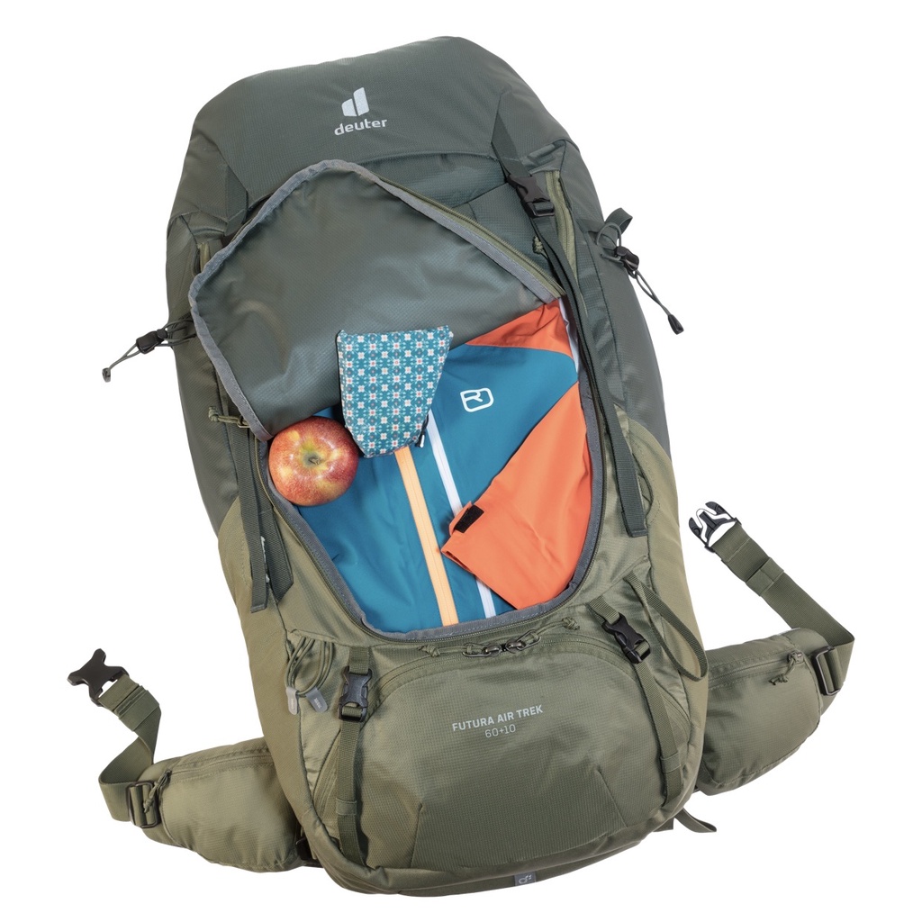 Balo du lịch thể thao leo núi Deuter Futura Air Trek 60 + 10 Backpack Trekking nam nữ phượt có trợ lực chống nước tốt