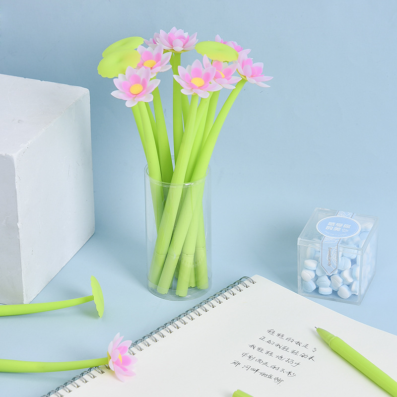 Bút Gel/Mực nước hoa sen dễ thương