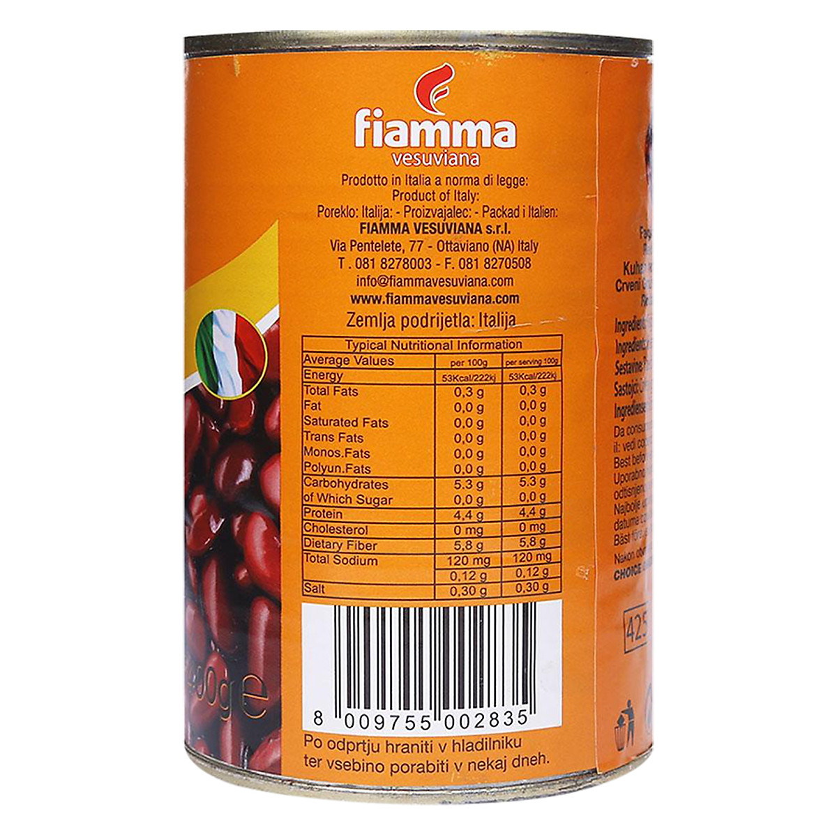 Đậu đỏ Fiamma 400g - HSD 2026 Hộp Hơi Móp