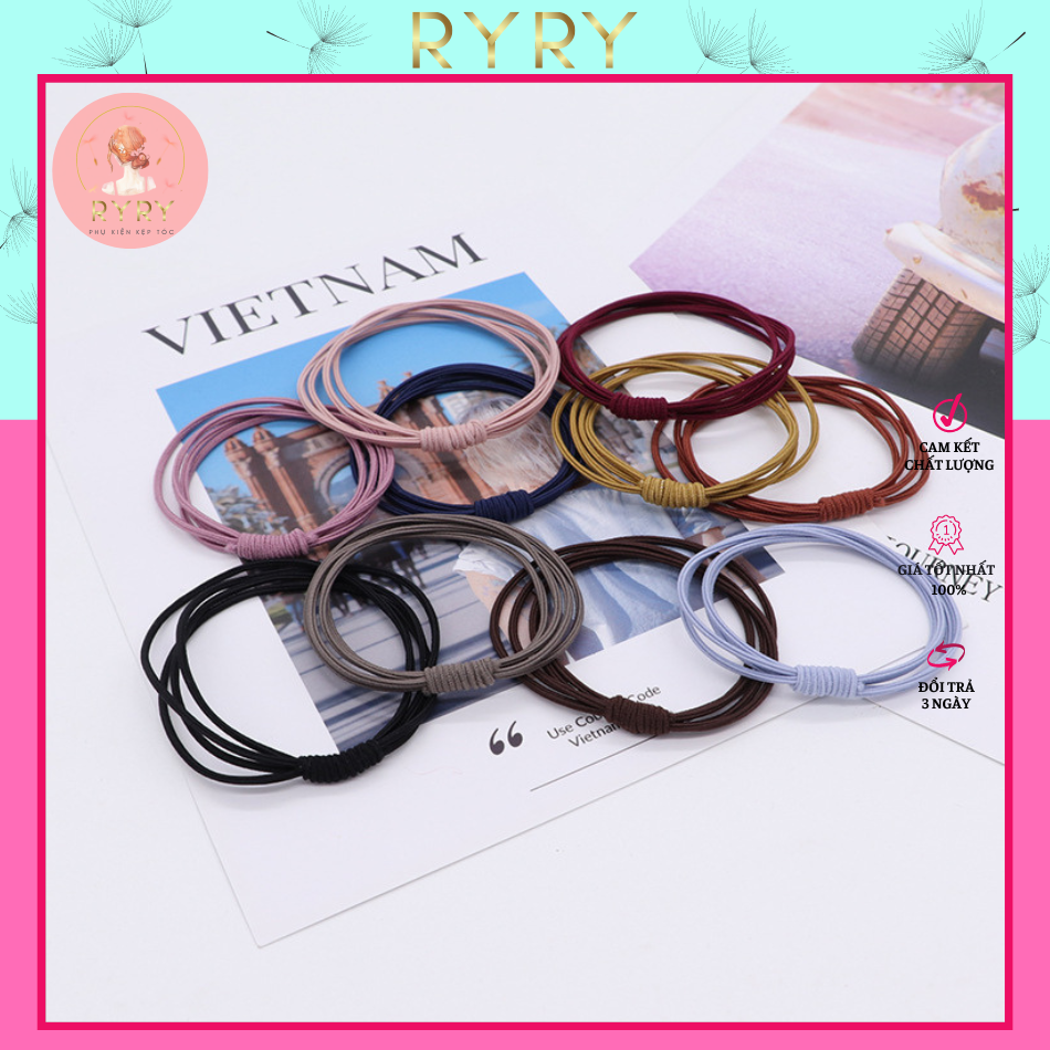 Set 5 Dây Cột Tóc Đơn Giản Cho Nữ