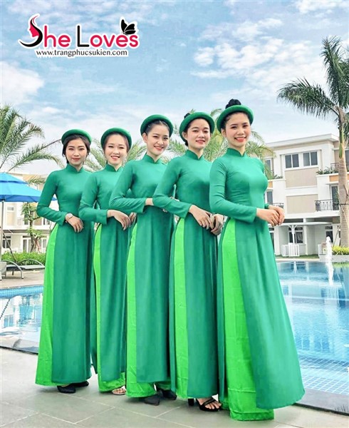 [ SIÊU ĐẸP ]ÁO DÀI XANH LÁ CÂY TRƠN