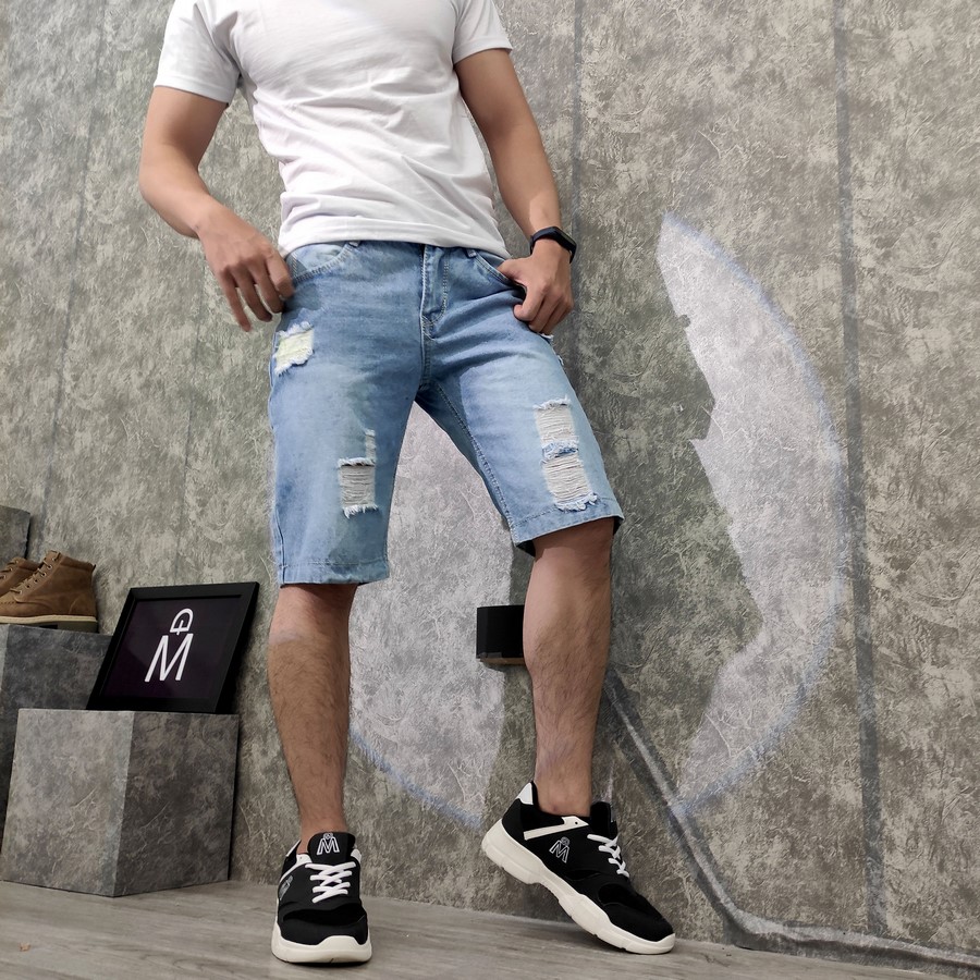 Quần Short Jeans Nam Q416 Xám Đậm