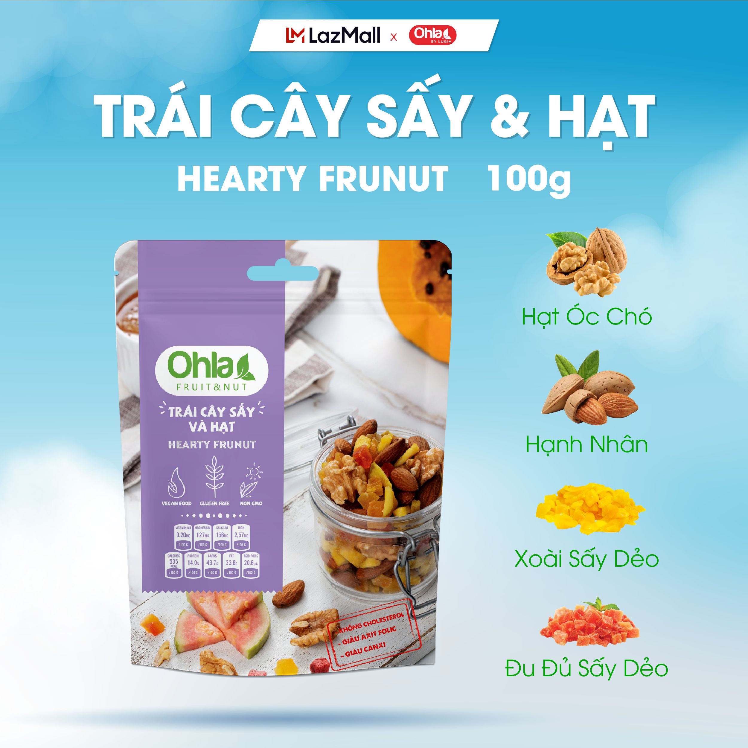 Trái Cây sấy & Hạt Hearty Frunut - 100g