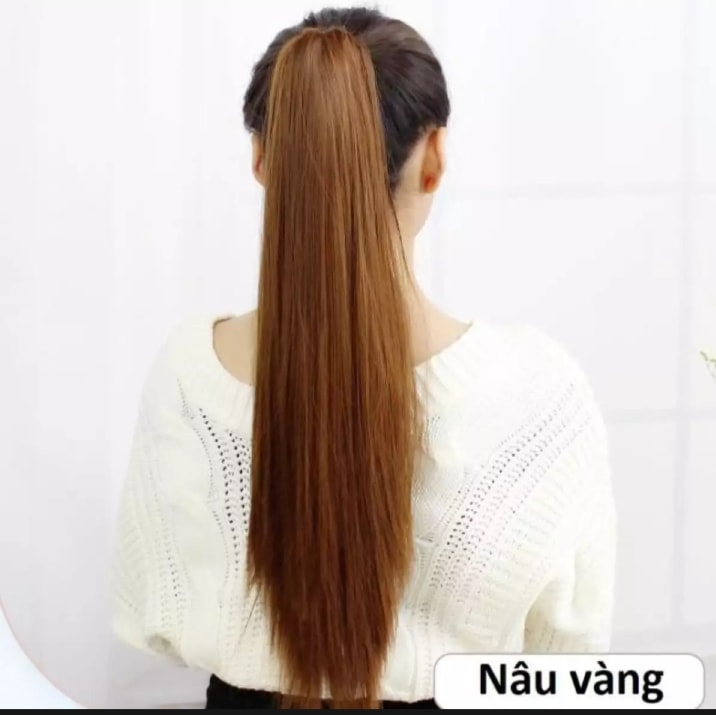 HÌNH THẬT-NGOẠM TÓC GIẢ THẲNG 60CM [MÀU ĐEN]