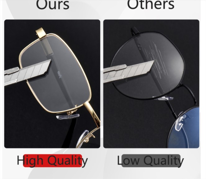 Kính lão thị kính viễn thị nam nữ tròng thủy tinh cường lực loại I có bao và khăn cực đẹp mắt sẵn độ cực sáng quà tặng ông bà cha mẹ màu vàng cực sang