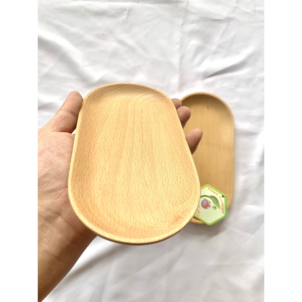 Khay Oval Gỗ Beech Thanh Tú 9.5 * 19Cm