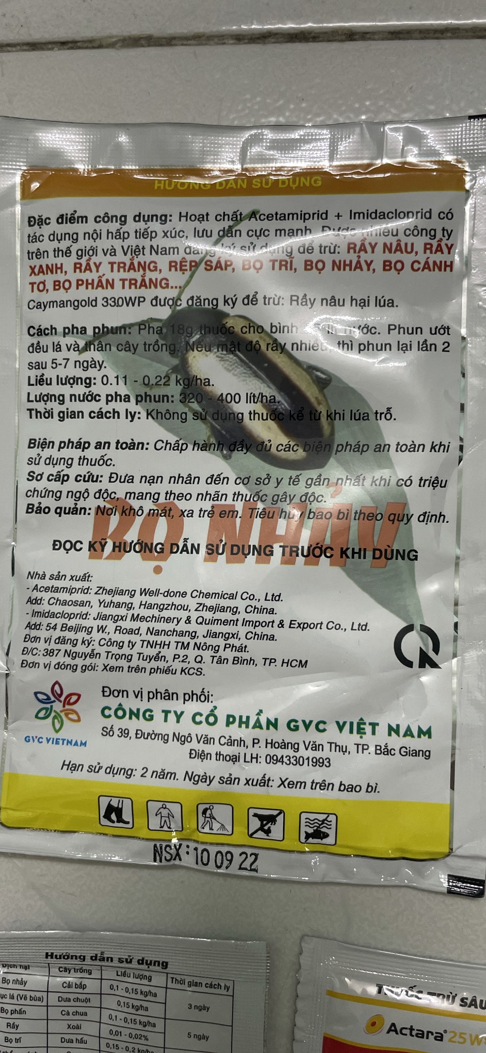 Sản phẩm bảo vệ cây trồng chống rầy bọ trĩ sâu bọ