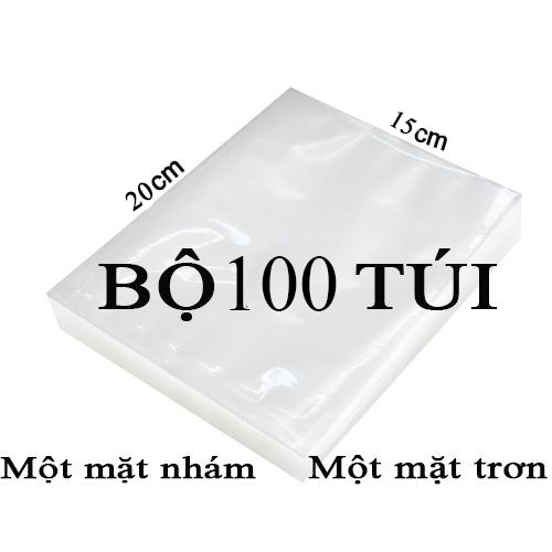 Bộ 100 túi hút chân không một mặt nhám rộng 15cm dài 20cm dùng được ho tất cả các máy hút chân không